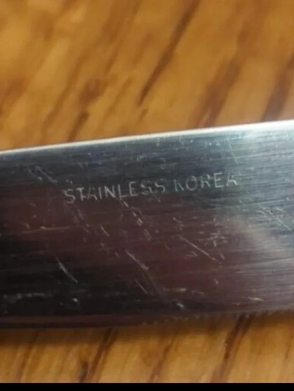 Vintage LUSTREWARE │ Lot of 7 -Korea Stainless Dinner Knives │Rose Design